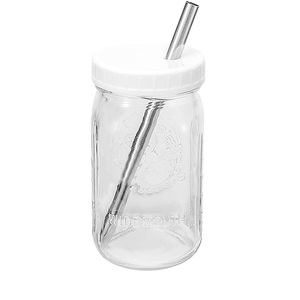 Wowbo bán buôn tái sử dụng thân thiện với môi 12oz 16oz 500ml lớn Cola bia có thể uống Borosilicate Glass cup với nắp và rơm - Product Image 5