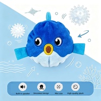 Jouet pour chien en peluche Dauphin qui couine et rebondit, avec balle élastique en TPR pour jeu interactif et divertissement autonome