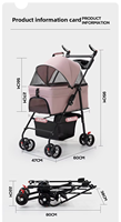 Poussette pour animaux de compagnie adaptée aux chiens et aux chats, cadre en métal léger, pliable et détachable, panier pour animaux de compagnie, sac pour animaux de compagnie adapté à une utilisation en extérieur