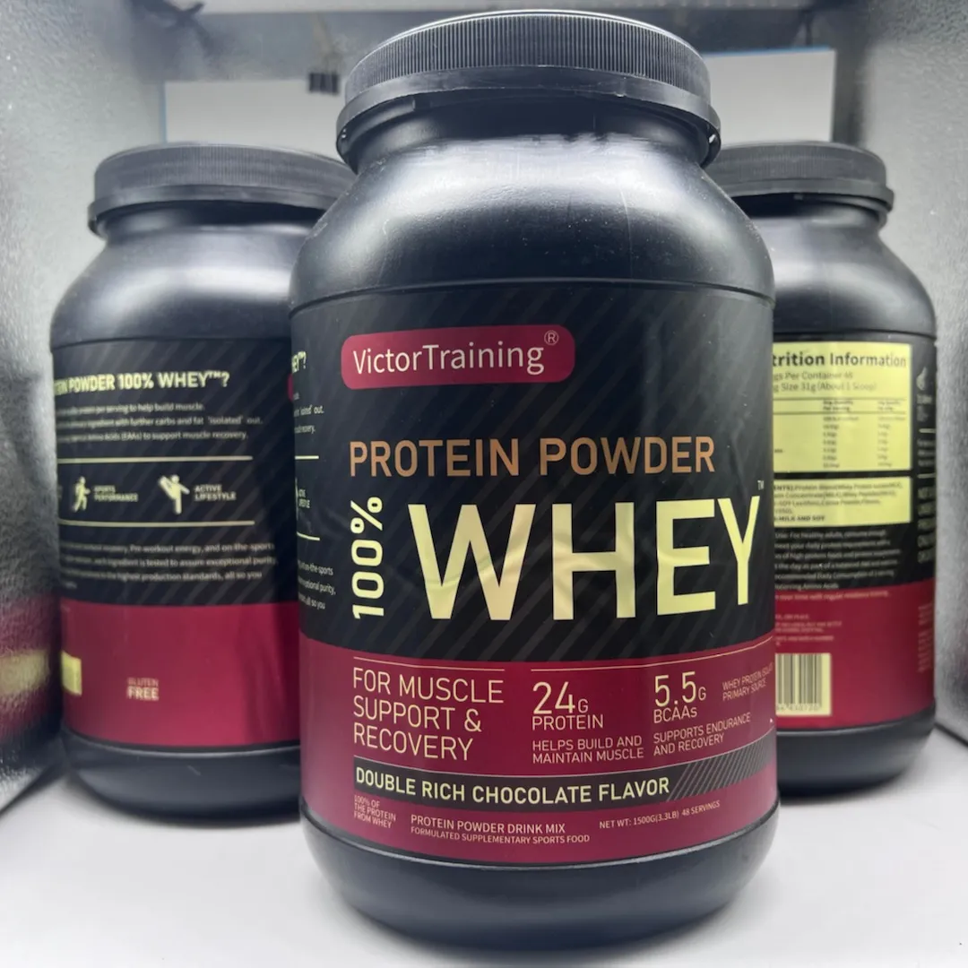 Specializing in the production of fitness food supplement gold standard protein powder, the factory has stock in stock