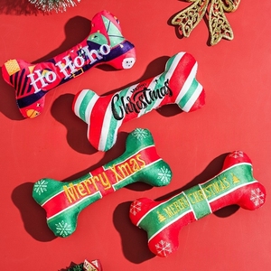 Wholesale Christmas Pet Squeak Toys Pet Chew Toys Merry Christmas Bone Shape Christmas <b>Dog</b> Toys Pet Gifts <b>Presents</b> for Christmas - Product Image 4