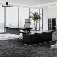 Meubles de bureau de direction modernes de luxe SpaceUnited Bureau d'ordinateur en forme de L Bureau de direction de PDG