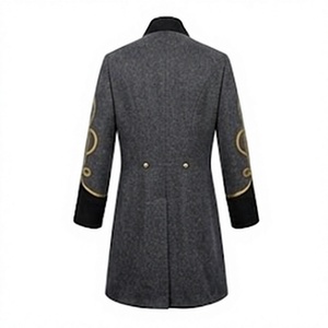 Abrigo Gris Histórico para Hombre, Estilo Frock, Doble Botonadura, Uniforme Histórico, Disfraz para Exteriores - Product Image 5
