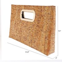 Tas Genggam Gabus Ramah Lingkungan Alami Tas Dompet Wanita Tas Pantai Dompet Amplop Kulit Gabus Bambu Vegan Tas Tangan Wanita Daur Ulang