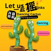 Cactus musical parlant et dansant personnalisé, plante enchantée, fleur en peluche douce, jouet de 32 cm pour nourrissons et tout-petits, soulagement du stress