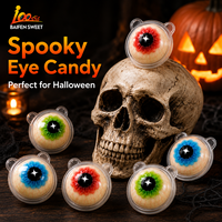 100SWEET FOOD Bonbons en forme d'œil pour Halloween - Gommes en forme d'œil - Friandises effrayantes fourrées à la confiture de fraises