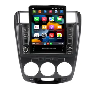 Navifly Video Mobil Android Gaya Tesla, untuk Mobil Honda City 2008-2013 4G LTE, Pemutar DVD Navigasi GPS Radio Tanpa DVD