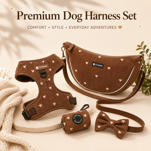 Set di Guinzaglio e Collare per Cani in Velluto a Coste Ricamato, Regolabile, di Lusso, Personalizzabile - Product Image 2