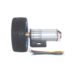 25mm <strong>12V</strong> Brush <strong>DC</strong> Geared <strong>Motor</strong> with Encoder Kit Robot Chassis Set Including Wheels and Brackets for AGV Smart Car - Product Image 2
