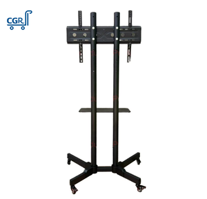 Support TV mobile universel moderne robuste à 2 niveaux pour téléviseurs de 32 à 70 pouces, chariot de sol réglable en hauteur - Product Image 4