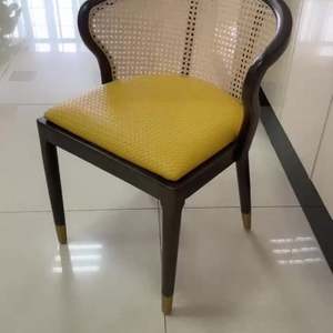 Chaise en rotin en bois massif sans bras confortable haut de gamme nouveau Design rembourré Restaurant maison hôtel chaise tissée - Product Image 4