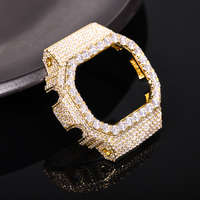 Boîtier de montre classique en moissanite Full Buss pour DW5600, laiton plaqué or, argent, diamant VVS, pièces de montre, bijoux pour hommes et femmes