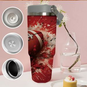 Vaso Térmico de Acero Inoxidable de 30oz con Aislamiento al Vacío, Diseño Graffiti Béisbol, Asa y Salpicaduras de Pintura Vintage, Taza de Viaje, Regalo Perfecto - Product Image 2