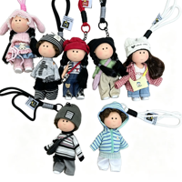 Porte-clés poupée en tissu personnalisée, adorable et tendance, avec cheveux tressés, pendentif à habiller pour enfants et femmes, idéal comme cadeau
