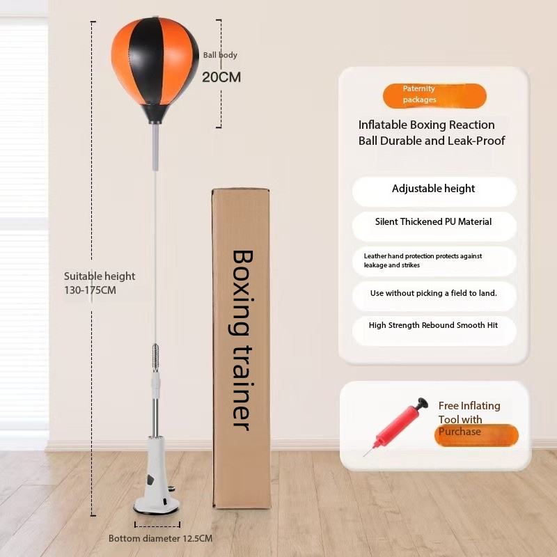 Orange Black Adult Inflatable Adjustable Height Boxing Ball
