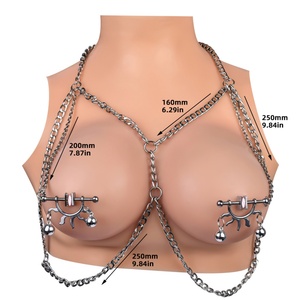 ที่หนีบหัวนมแบบหนัก QKKQ พร้อมโซ่เหล็กสำหรับพันธนาการหน้าอก BDSM ของเล่นสำหรับผู้หญิง ที่หนีบหัวนม ของเล่นทางเพศสำหรับผู้หญิง - Product Image 6