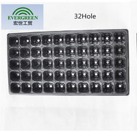 Plateau de semis rectangulaire en plastique PP écologique noir pour serre, 21, 32, 50, 72, 98, 105, 128, 200, 288 alvéoles
