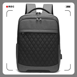 Unisex Business Style Commuting <b>Computer</b> <b>Backpack</b> USB Large Capacity Oxford Material Waterproof Zipper Hasp Closure Solid Color - Product Image 3