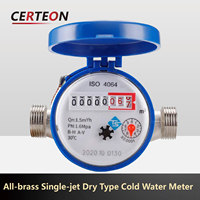 Compteur d Eau en Laiton 1/2 Pouce DN15 Jet Unique Résidentiel Compact Classe B Pour Eau Chaude et Froide