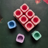 Moule en silicone pour pot à bougie à 3 trous, moule en résine de gypse pour pot de fleurs carré, moule pour gobelet à glace, boîte de rangement, fabrication de moule en plâtre, décoration de la maison