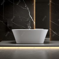 Baignoire en acrylique autoportante de style hôtel de luxe moderne baignoire à remous autonome trempage blanc