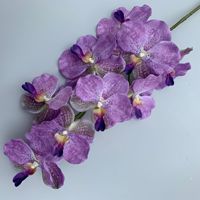 Bunga Anggrek Phalaenopsis Vanda Buatan, Bunga Sutra Imitasi dengan Batang untuk Dekorasi Rumah, Pernikahan, dan Rangkaian Bunga