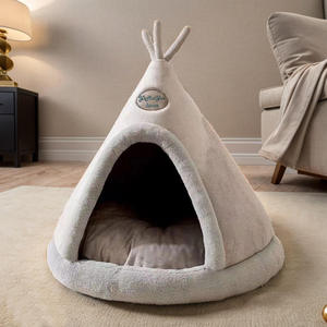 Casa de campaña para mascotas de alta calidad y cómoda, con diseño de oso durmiente, cama para gatos para la relajación de gatos en interiores - Product Image 5