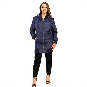 Vintage Quilted Satin <b>Waterproof</b> Reversible Women's Long Line Bomber <b>Jacket</b> Customizable - Product Image 2
