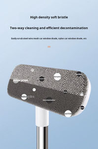 Limpiador de pantalla de malla cuadrada, clip de papel para polvo, limpiador de pantalla húmedo y seco con limpiaparabrisas de mango <span class=keywords><strong>largo</strong></span> para ducha, suelo de vidrio, blanco - Product Image 3