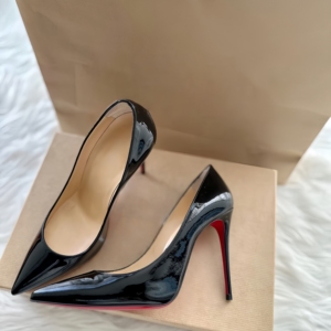 High Quality Luxury Designer T-Strap Pumps <b>Red</b> Bottom Black <b>Women</b> Pointed Toe Stiletto Diamond Detail Dress <b>Shoes</b> Platforms - Product Image 3