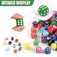 Ensemble de dés personnalisables avec logo sur la surface, en plastique, 16 mm, D6, 6 faces, dés en acrylique pour jeux de société et de cartes