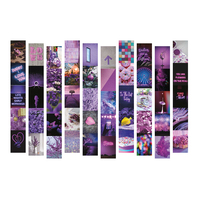 Lot de 50 posters de fleurs violettes personnalisés imprimés photos esthétiques DIY 4x6 cartes postales Kit de collage mural de photos