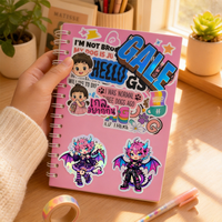 Autocollants en vinyle holographiques Kawaii Anime découpés sur mesure, imperméables, autocollants gothiques pour bouteille d'eau, journal