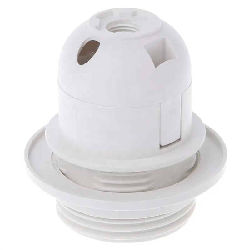 White Plastic Lamp Socket E27 Edison Screw Lamp Holder 4A 250V LED Lamp Base
