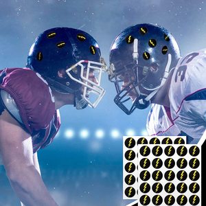 Round Lightning <b>Vinyl</b> Helmet Decals Black Yellow Waterproof Sports Stickers for Baseball Lacrosse Helmets <b>Wall</b> Decor - Product Image 4