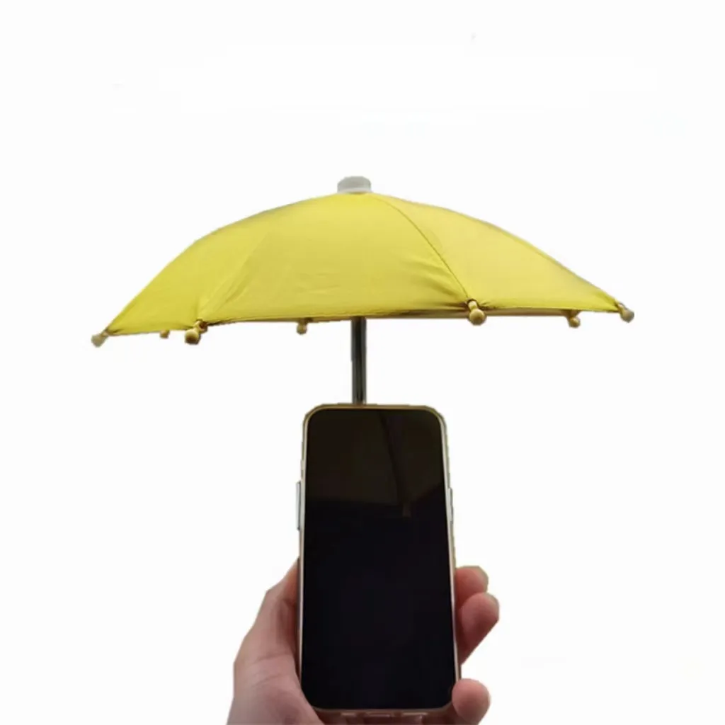 Yapears özelleştirme güneş koruma gümüş plastik kamuflaj opak cep telefonu küçük şemsiye telefon tutucu telefon için