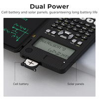 Newyes 82MS calculatrice portable double puissance 6.5 pouces LCD tablette d'écriture calculatrice scientifique pliante avec bloc-notes numérique