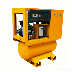 Compresseur d'air à vis stationnaire complet 20HP 15KW refroidi par air, avec groupe compresseur, moteur, réservoir d'air 500L, sécheur frigorifique de précision - Product Image 2