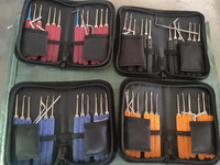 Vevor set de crochets de serrure, outil de serrurier en acier inoxydable, outils de ramassage avec 3 cadenas transparents, 17 pièces