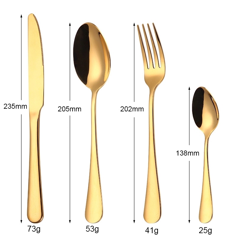 Modern Titanium PVD Gold Plated Flatware 12/16/24/36 Pcs Fork Spoon Knife Cutlery Set with Wooden Case · image 4