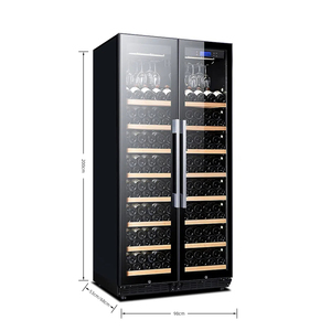 Refrigerador de Vino Vertical NE-427 de Dos Puertas, Negro, para Supermercado, Hogar u Hotel, Gran Capacidad, con la Mejor Temperatura, Incorporado, con 9 Estantes - Product Image 1