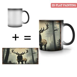 Tasse en céramique noire givrée de 11oz, tasse magique à couleur changeante à la chaleur, pour voyage d'affaires, Portable et légère - Product Image 4