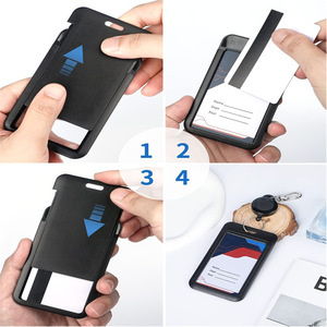 In stock hard plastic <b>ID</b> card <b>holder</b> with neck strap, badge clip, sliding cover, card <b>holder</b>, name tag, student <b>ID</b>, employee - Product Image 5