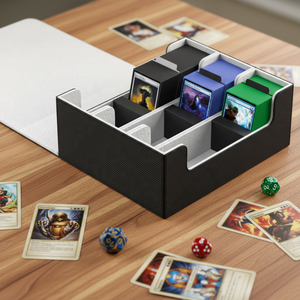   Boîte de rangement personnalisée en cuir PU pour 1800+ cartes de jeu familial avec fenêtre, pour Commander Yugioh TCG - Étanche et écologique - Product Image 2