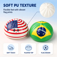 Jouet sensoriel anti-stress en PU souple en forme de drapeau national pour les fans de football – Cadeaux et événements – Prise en charge OEM et ODM