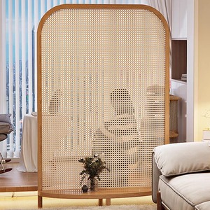 Dishi Nordic hiện đại gỗ rắn màn hình đơn giản ngăn chặn mây dệt phân vùng cho phòng khách phòng ngủ hoặc sinh nhật lễ kỷ niệm - Product Image 3