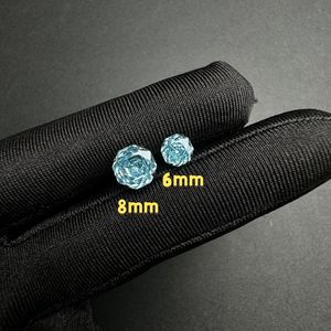 Boucles d'oreilles en titane ASTM F136 avec zircon 5A taille rose serti griffe, hypoallergéniques, pour cartilage, labret, accessoires de piercing corporel - Product Image 6