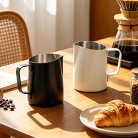 Pichet à mousse de lait en acier inoxydable, tasse à mousse de lait, pichet à vapeur pour bar à café, machine à cappuccino et à expresso