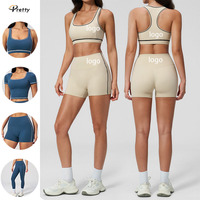Ensemble de yoga d'été sans manches de haute qualité pour femme, extensible dans les 4 sens, avec short de fitness rehausseur de fessiers et contrôle du ventre, séchage rapide