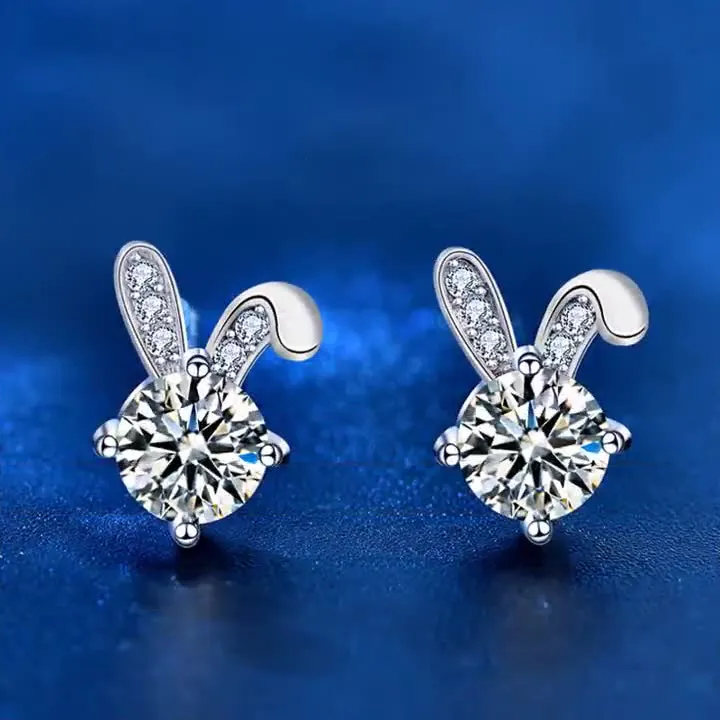 Mode Sieraden Luxe Custom 925 Sterling Zilver 0.5ct Moissanite Oorbellen Studs Voor Mannen Vrouwen